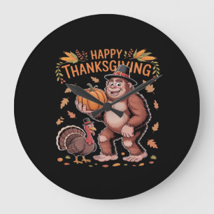 Bigfoot Turkije Pompoen Thanksgiving Dag Classic T Grote Klok