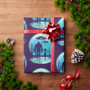 Bigfoot UFO Alien Cadeaupapier