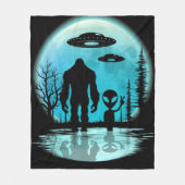 Bigfoot UFO Alien Fleece Deken (Voorkant)