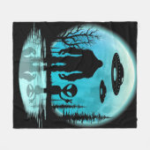 Bigfoot UFO Alien Fleece Deken (Voorkant (Horizontaal))