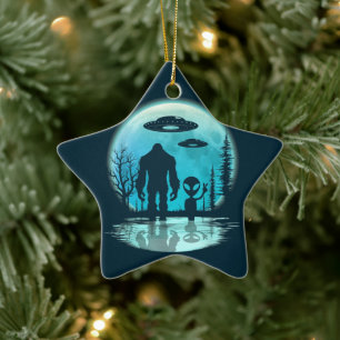 Bigfoot UFO Alien Keramisch Ornament