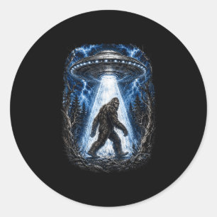 Bigfoot ufo alien ontvoering grappig sasquatch ronde sticker