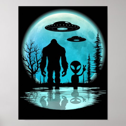 Bigfoot UFO Alien Poster (Voorkant)
