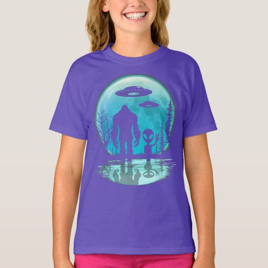 Bigfoot UFO Alien T-shirt (Voorkant)