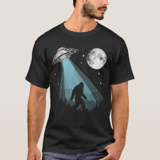 Bigfoot UFO-complot Moon Stars Night Natuur T-shirt