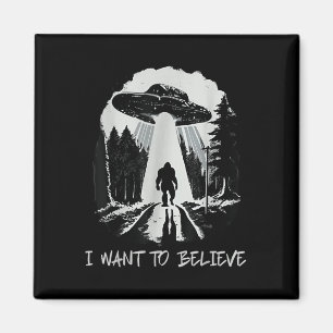 Bigfoot UFO Ik wil geloven Retro Forest Mannen Magneet