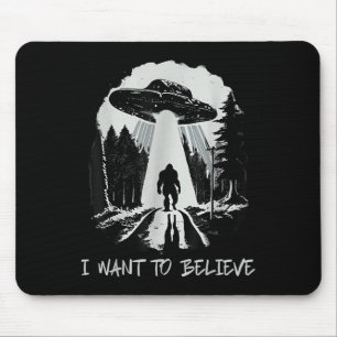 Bigfoot UFO Ik wil geloven Retro Forest Mannen Muismat