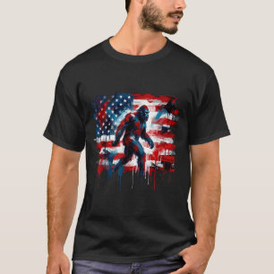 Bigfoot usa amerikaanse vlag sasquatch patriottisc t-shirt