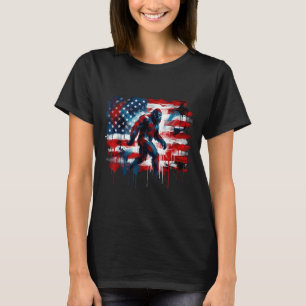 Bigfoot usa amerikaanse vlag sasquatch patriottisc t-shirt