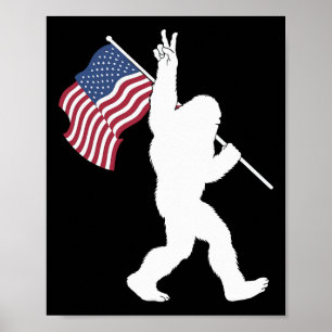 Bigfoot Usa Vlag Poster