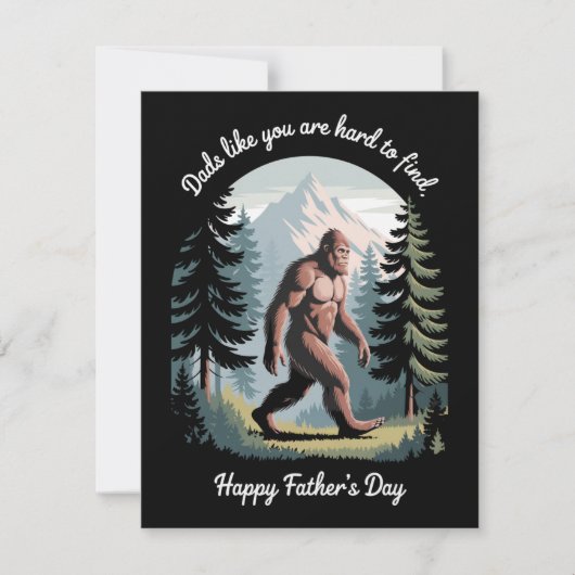Bigfoot Vaderdag Sasquatch Funny Dad Feestdagenkaart (Voorkant)