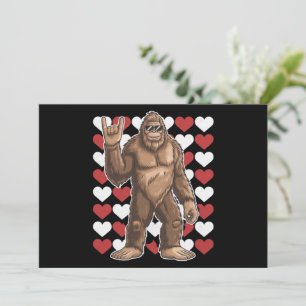 Bigfoot Valentijnsdag Funny Hearts Sasquatch Liefd Feestdagenkaart