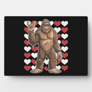 Bigfoot Valentijnsdag Funny Hearts Sasquatch Liefd Fotoplaat
