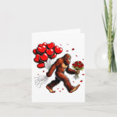 Bigfoot Valentines Day Funny Sasquatch Hearts Love Kaart (Voorkant)