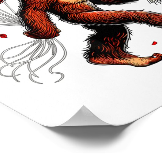 Bigfoot Valentines Day Funny Sasquatch Hearts Love Poster (Hoek)