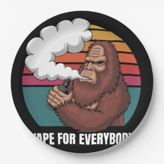 bigfoot vape vector illustratie papieren bordje