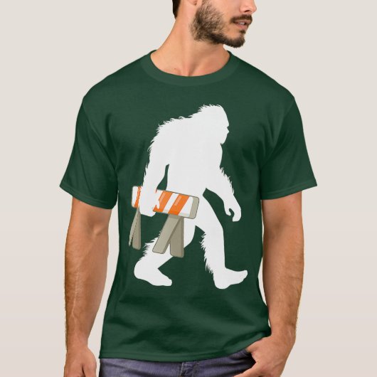 Bigfoot veiligheid wegblok Sasquatch constructie T-shirt (Voorkant)
