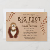 Bigfoot verjaardagsfeestuitnodigingen kaart (Voorkant)