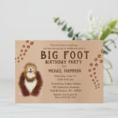 Bigfoot verjaardagsfeestuitnodigingen kaart (Staand voorkant)