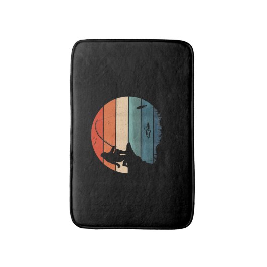 Bigfoot Vissen Sasquatch Frisherman Funny Fathers Badmat (Voorkant Verticaal)