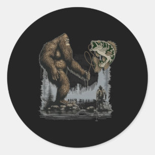 Bigfoot Vist grappige Sasquatch vis Ronde Sticker