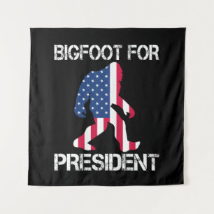 Bigfoot voor President Funny Bigfoot Wandkleed
