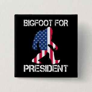 Bigfoot Voor President Grappige Bigfoot Vierkante Button 5,1 Cm