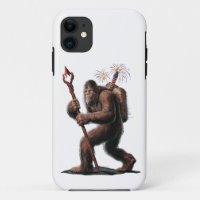 Bigfoot-Vuurwerk 4 juli Amerikaanse vlag Sasquatch