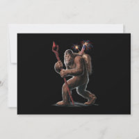 Bigfoot-Vuurwerk 4 juli Amerikaanse vlag Sasquatch