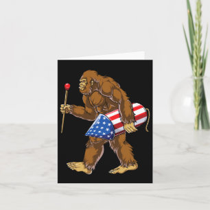 Bigfoot vuurwerk 4 juli Mannen Sasquatch Americ Kaart
