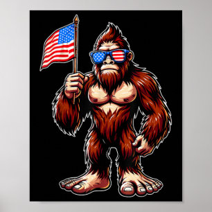 Bigfoot-Vuurwerk 4 juli mannen Sasquatch Amerika Poster