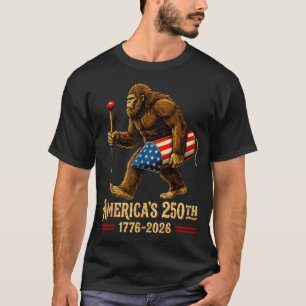 Bigfoot-vuurwerk 4 juli patriottische sasquatch t-shirt