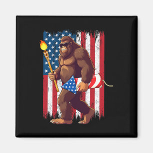 Bigfoot vuurwerk 4 juli Sasquatch American U Magneet