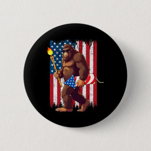 Bigfoot vuurwerk 4 juli Sasquatch American U Ronde Button 5,7 Cm