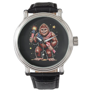 Bigfoot-Vuurwerk 4 juli Sasquatch VS Amerika Horloge