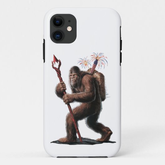 Bigfoot Vuurwerk 4 juli Vlag Sasquatch Case-Mate iPhone Case (Achterkant)