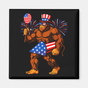 Bigfoot vuurwerk Amerikaanse vlag bigfoot 4 juli Magneet
