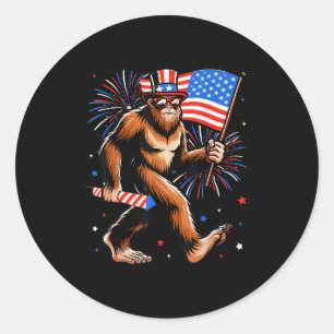 Bigfoot Vuurwerk Amerikaanse vlag Bigfoot 4th of J Ronde Sticker