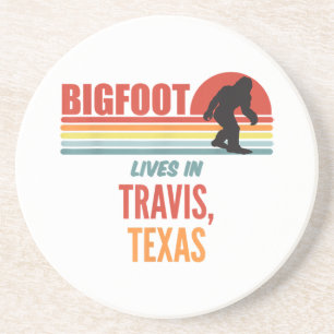 Bigfoot Waarneming In Travis Texas Zandsteen Onderzetter