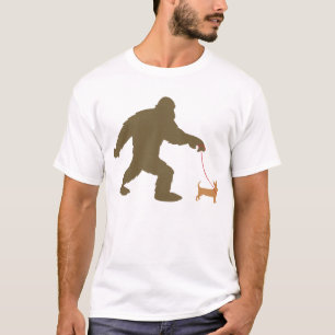 Bigfoot Walking A Chiweenie T-shirt