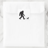 Bigfoot Walking Chihuahua Vierkante Sticker (Tas)