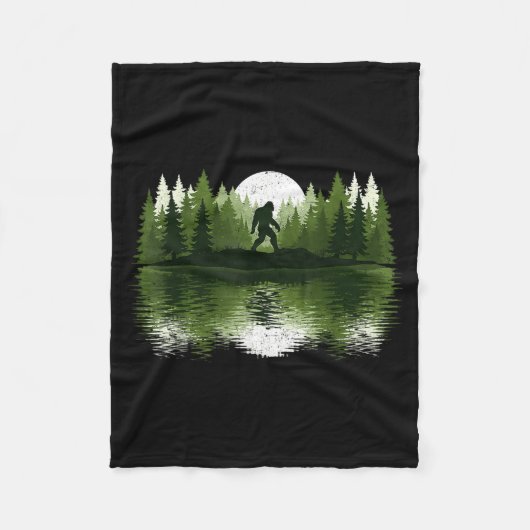 Bigfoot Walking Forest Sasquatch Woods Parks Men W Fleece Deken (Voorkant)