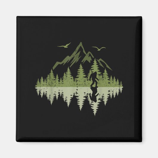 Bigfoot Walking Forest Sasquatch Woods Parks Men W Magneet (Voorkant)