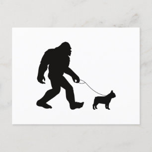 Bigfoot Walking French Bulldog Briefkaart