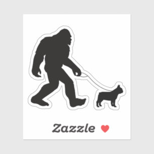 Bigfoot Walking French Bulldog Sticker