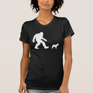 Bigfoot Walking French Bulldog T-shirt