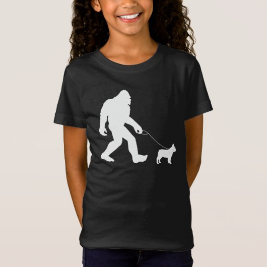 Bigfoot Walking French Bulldog T-shirt (Voorkant)