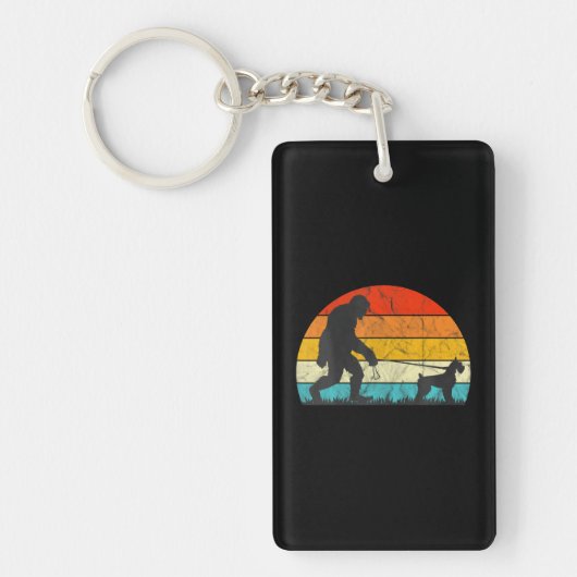 Bigfoot Walking Giant Schnauzer Dog Training Sleutelhanger (Voorkant)