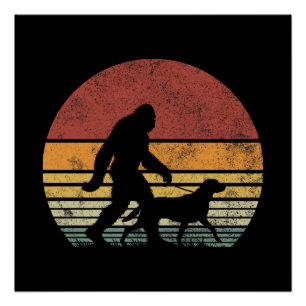 Bigfoot Walking Labrador Retriever Dog Perfect Poster