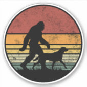 Bigfoot Walking Labrador Retriever Dog  Sticker (Voorkant)